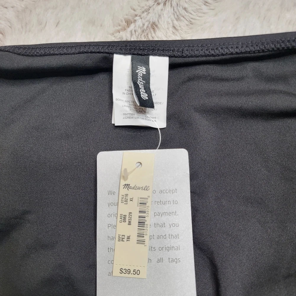 Madewell Second Wave Hipster Bikini Bottom In True Black NWT Size XL - Picture 11 of 12